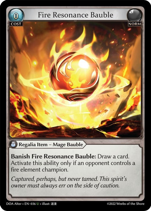 Image for Fire Resonance Bauble (036) (Dawn of Ashes Alter Edition) - Grand Archive TCG