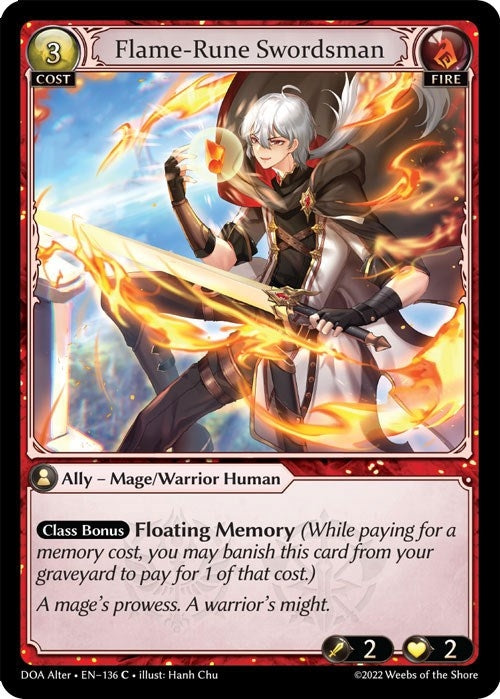 Image for Flame-Rune Swordsman (136) (Dawn of Ashes Alter Edition) - Grand Archive TCG