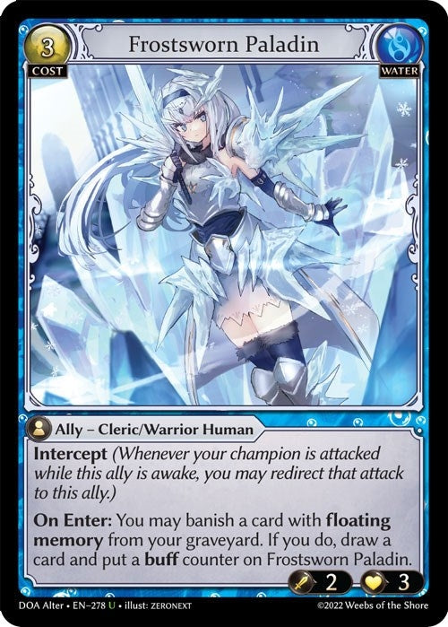 Image for Frostsworn Paladin (278) (Dawn of Ashes Alter Edition) - Grand Archive TCG