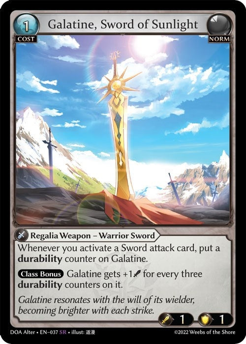Image for Galatine, Sword of Sunlight (037) (Dawn of Ashes Alter Edition) - Grand Archive TCG