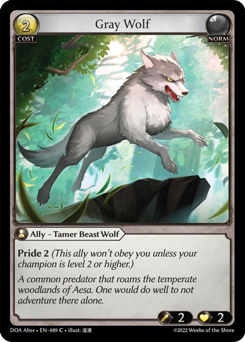 Image for Gray Wolf (089) (Dawn of Ashes Alter Edition) - Grand Archive TCG