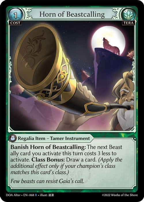 Image for Horn of Beastcalling (068) (Dawn of Ashes Alter Edition) - Grand Archive TCG
