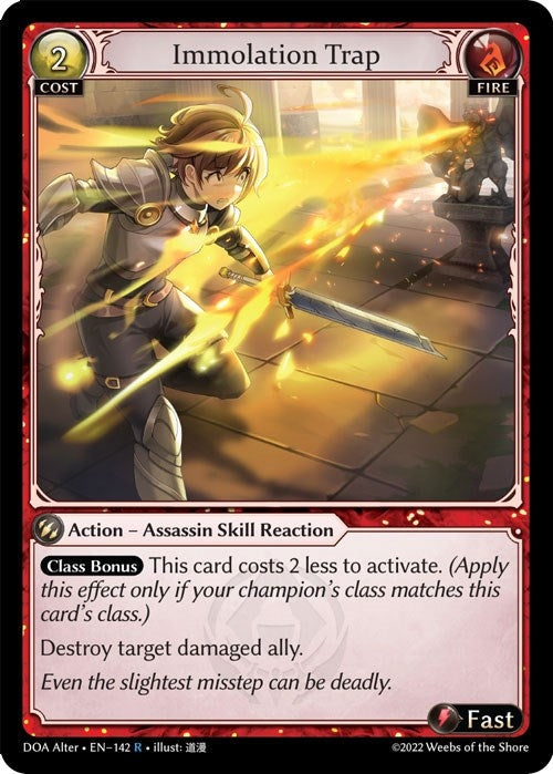 Image for Immolation Trap (142) (Dawn of Ashes Alter Edition) - Grand Archive TCG