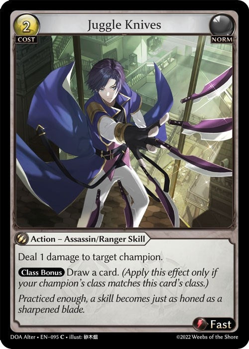 Image for Juggle Knives (095) (Dawn of Ashes Alter Edition) - Grand Archive TCG