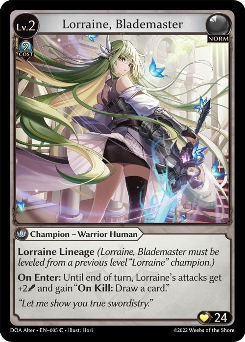 Image for Lorraine, Blademaster (005) (Dawn of Ashes Alter Edition) - Grand Archive TCG