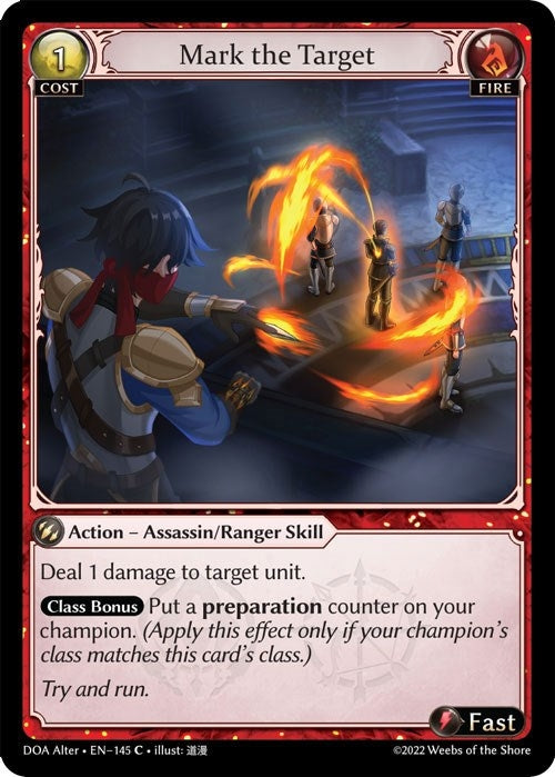 Image for Mark the Target (145) (Dawn of Ashes Alter Edition) - Grand Archive TCG