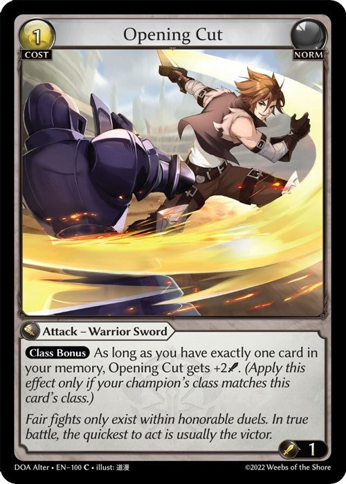 Image for Opening Cut (100) (Dawn of Ashes Alter Edition) - Grand Archive TCG