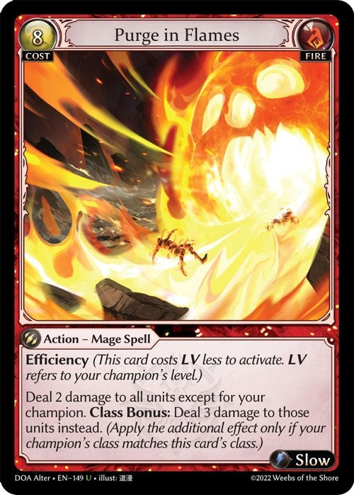 Image for Purge in Flames (149) (Dawn of Ashes Alter Edition) - Grand Archive TCG