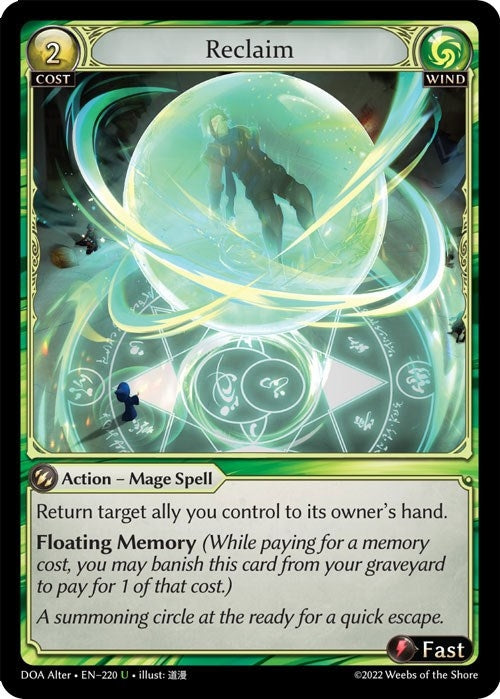 Image for Reclaim (220) (Dawn of Ashes Alter Edition) - Grand Archive TCG