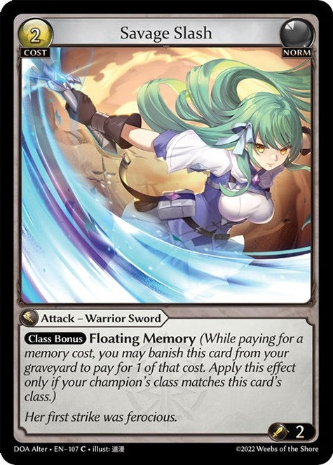 Image for Savage Slash (107) (Dawn of Ashes Alter Edition) - Grand Archive TCG