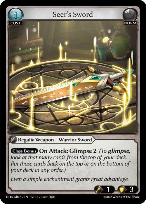 Image for Seer's Sword (051) (Dawn of Ashes Alter Edition) - Grand Archive TCG