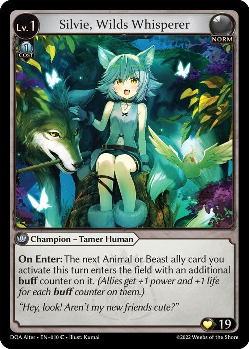 Image for Silvie, Wilds Whisperer (010) (Dawn of Ashes Alter Edition) - Grand Archive TCG