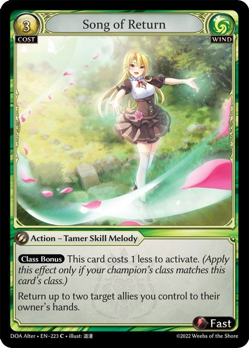 Image for Song of Return (223) (Dawn of Ashes Alter Edition) - Grand Archive TCG