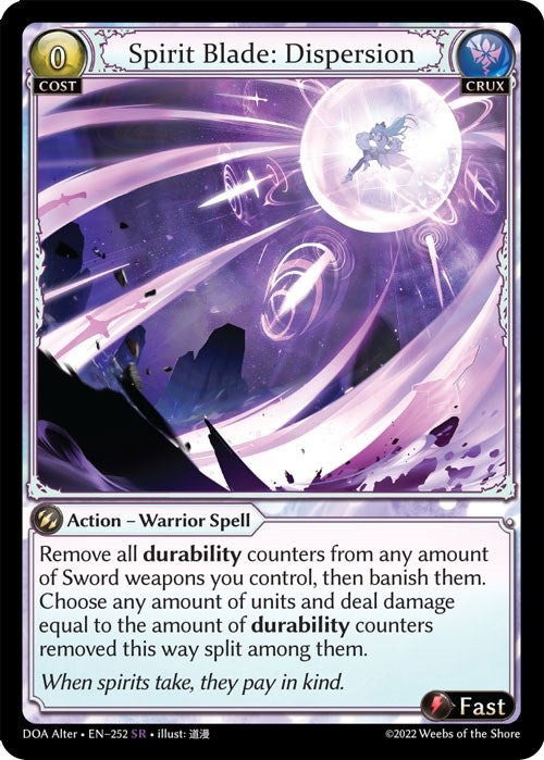 Image for Spirit Blade: Dispersion (252) (Dawn of Ashes Alter Edition) - Grand Archive TCG