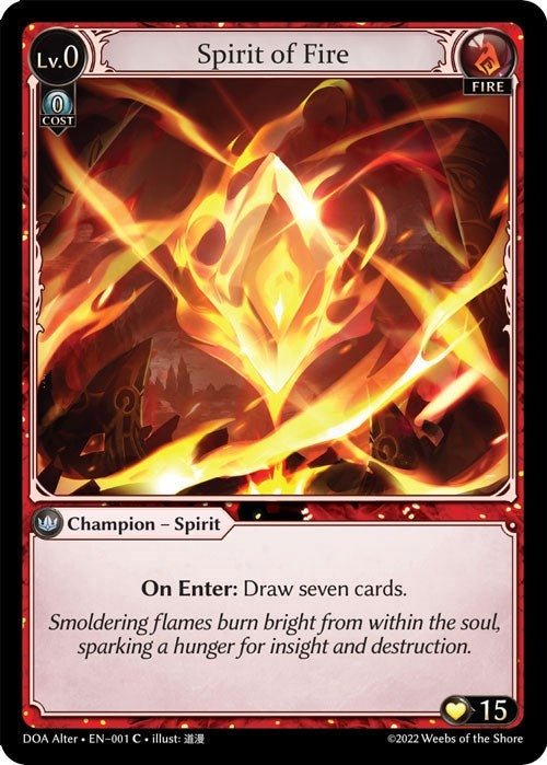 Image for Spirit of Fire (001) (Dawn of Ashes Alter Edition) - Grand Archive TCG