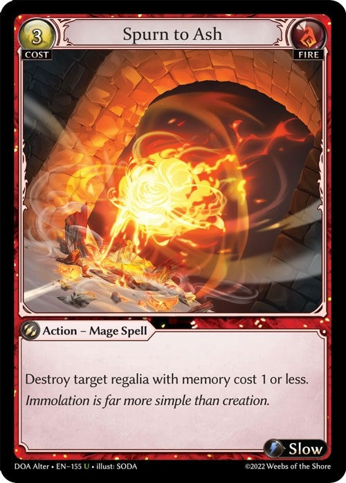 Image for Spurn to Ash (155) (Dawn of Ashes Alter Edition) - Grand Archive TCG