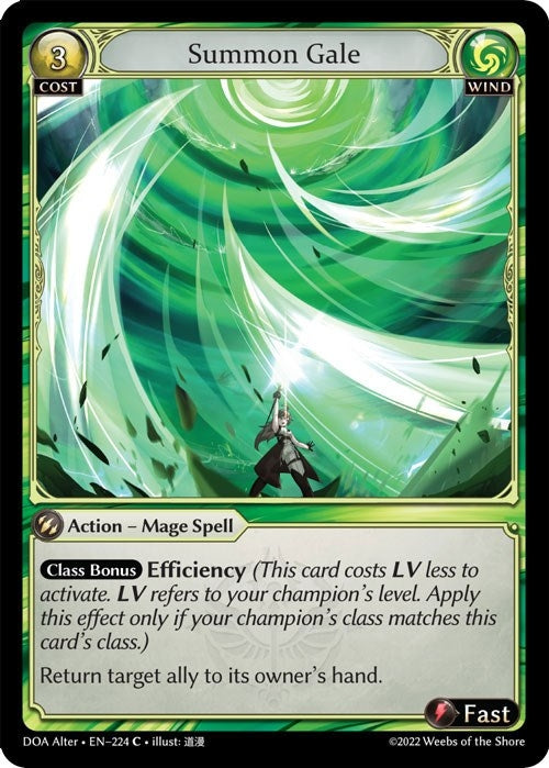Image for Summon Gale (224) (Dawn of Ashes Alter Edition) - Grand Archive TCG