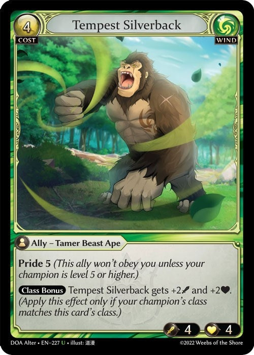 Image for Tempest Silverback (227) (Dawn of Ashes Alter Edition) - Grand Archive TCG