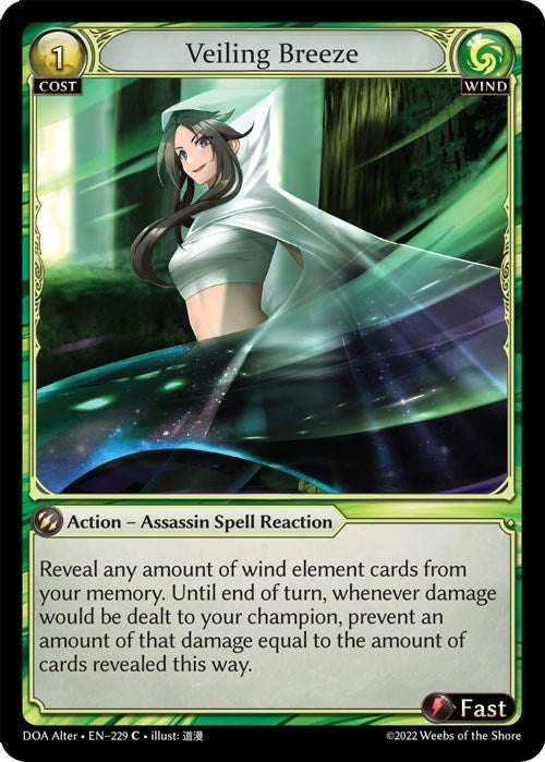 Image for Veiling Breeze (229) (Dawn of Ashes Alter Edition) - Grand Archive TCG