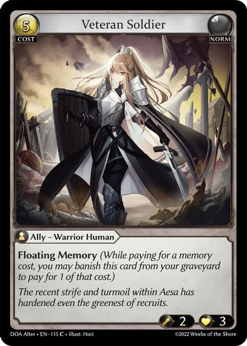 Image for Veteran Soldier (115) (Dawn of Ashes Alter Edition) - Grand Archive TCG