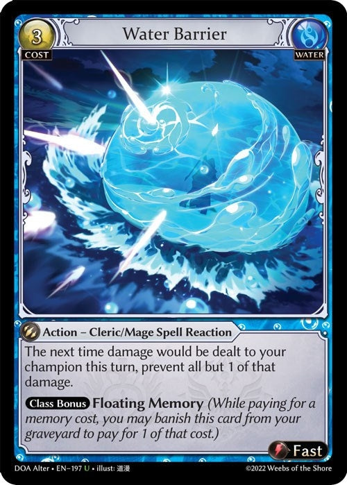 Image for Water Barrier (197) (Dawn of Ashes Alter Edition) - Grand Archive TCG