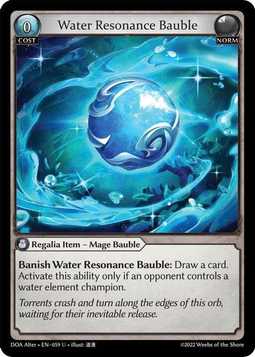 Image for Water Resonance Bauble (059) (Dawn of Ashes Alter Edition) - Grand Archive TCG