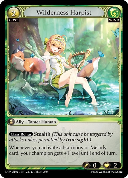 Image for Wilderness Harpist (230) (Dawn of Ashes Alter Edition) - Grand Archive TCG