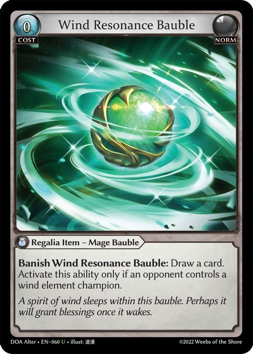 Image for Wind Resonance Bauble (060) (Dawn of Ashes Alter Edition) - Grand Archive TCG