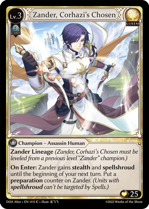 Image for Zander, Corhazi's Chosen (015) (Dawn of Ashes Alter Edition) - Grand Archive TCG