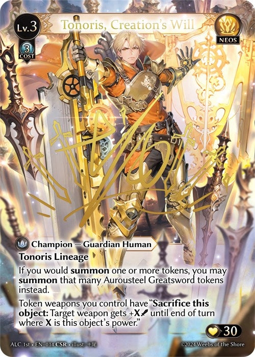 Image for Tonoris, Creation's Will (CSR) (ALC1E) (014) (Alchemical Revolution) - Grand Archive TCG