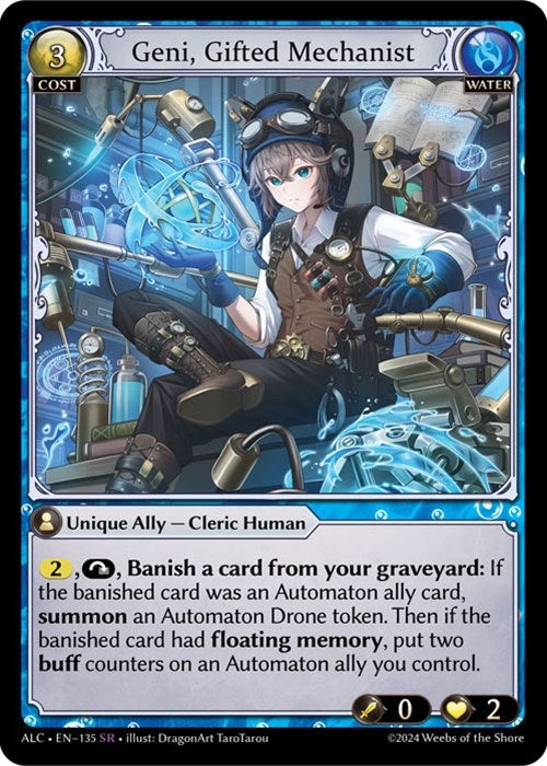 Image for Geni, Gifted Mechanist (135) (Alchemical Revolution) - Grand Archive TCG