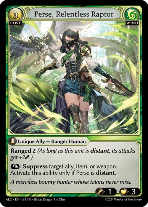 Image for Perse, Relentless Raptor (163) (Alchemical Revolution) - Grand Archive TCG
