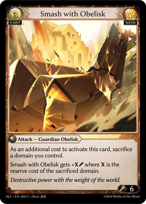 Image for Smash with Obelisk (200) (Alchemical Revolution) - Grand Archive TCG