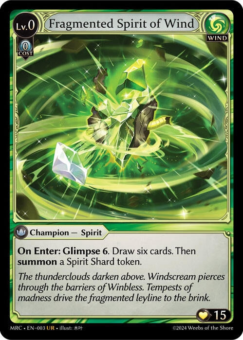 Image for Fragmented Spirit of Wind (003) (Mercurial Heart) - Grand Archive TCG