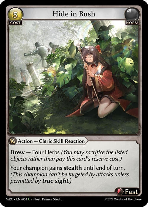 Image for Hide in Bush (054) (Mercurial Heart) - Grand Archive TCG