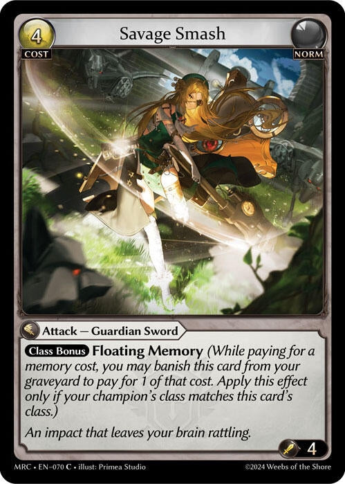 Image for Savage Smash (070) (Mercurial Heart) - Grand Archive TCG