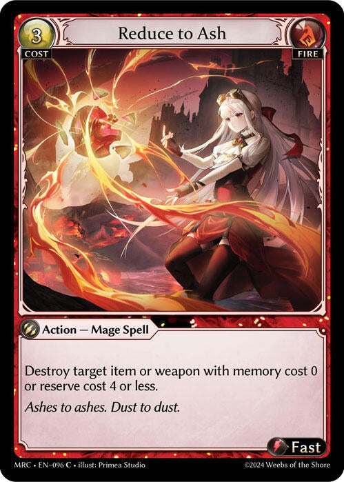 Image for Reduce to Ash (096) (Mercurial Heart) - Grand Archive TCG