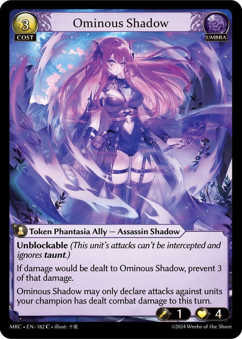 Image for Ominous Shadow (182) (Mercurial Heart) - Grand Archive TCG