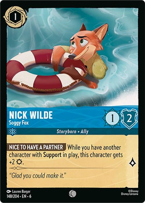 Image for Nick Wilde - Soggy Fox (148/204) (Azurite Sea) - Disney Lorcana