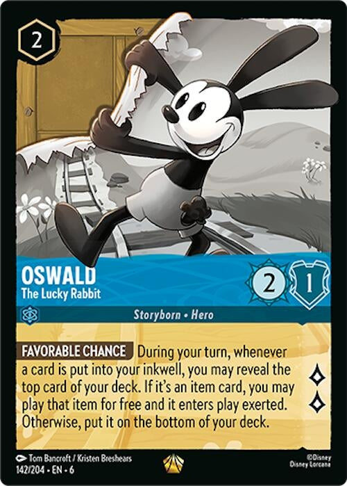 Image for Oswald - The Lucky Rabbit (142/204) (Azurite Sea) - Disney Lorcana
