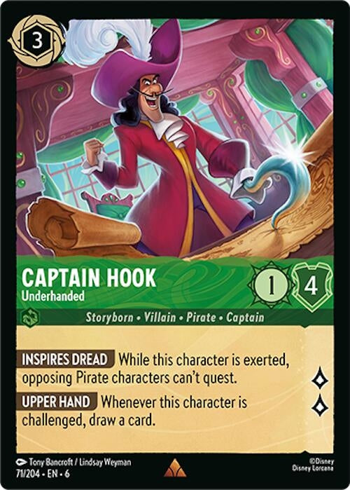 Image for Captain Hook - Underhanded (71/204) (Azurite Sea) - Disney Lorcana