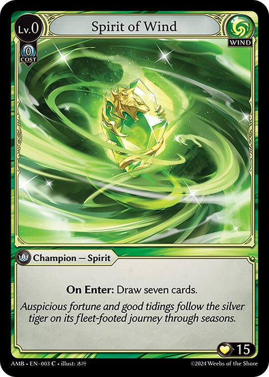 Image for Spirit of Wind (003) (Mortal Ambition) - Grand Archive TCG
