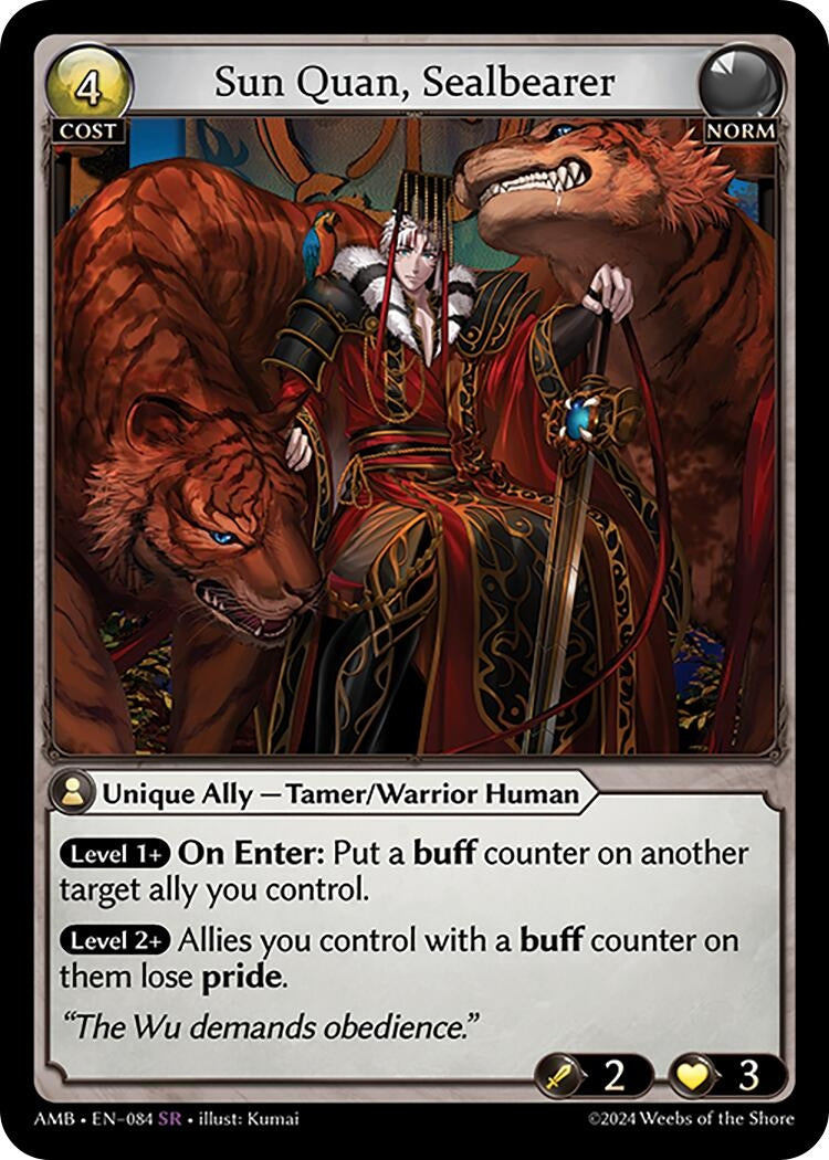 Image for Sun Quan, Sealbearer (084) (Mortal Ambition) - Grand Archive TCG