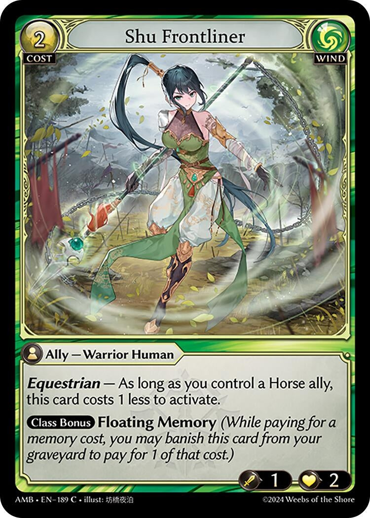 Image for Shu Frontliner (189) (Mortal Ambition) - Grand Archive TCG