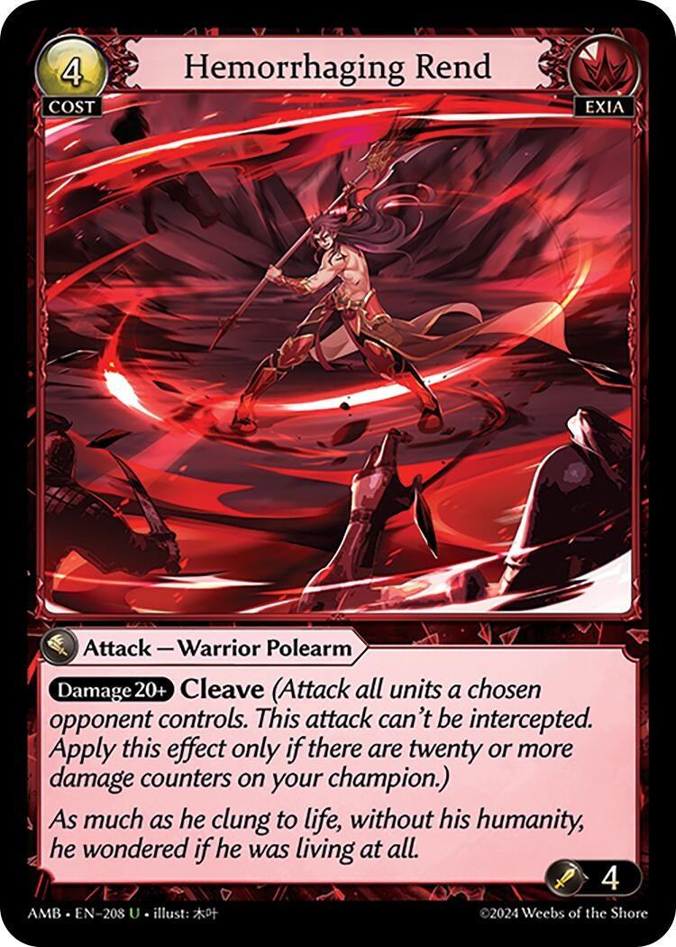 Image for Hemorrhaging Rend (208) (Mortal Ambition) - Grand Archive TCG