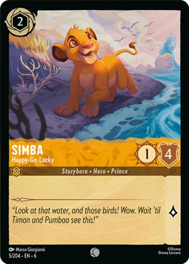 Image for Simba - Happy-Go-Lucky (5/204) (Azurite Sea) - Disney Lorcana