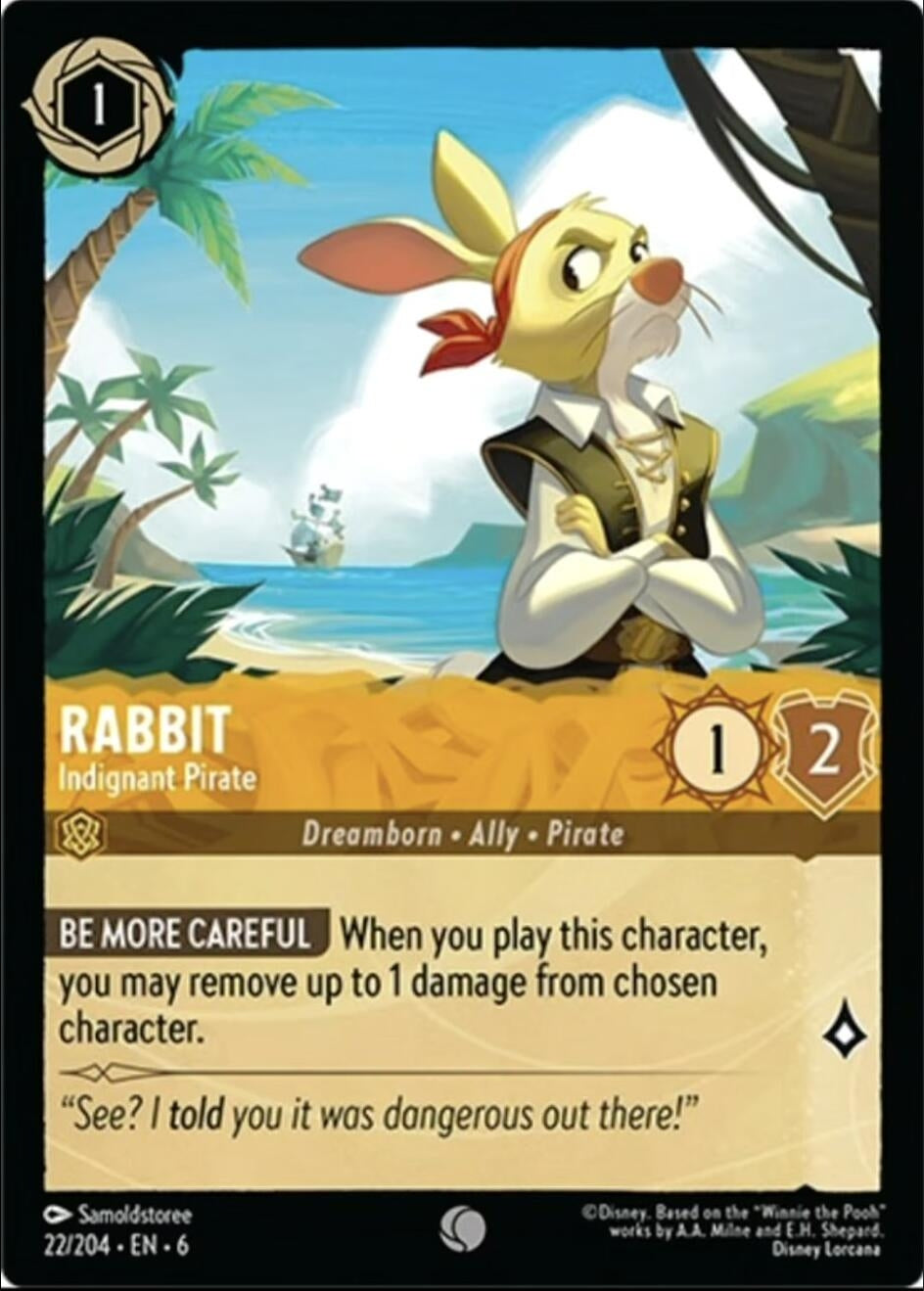 Image for Rabbit - Indignant Pirate (22/204) (Azurite Sea) - Disney Lorcana