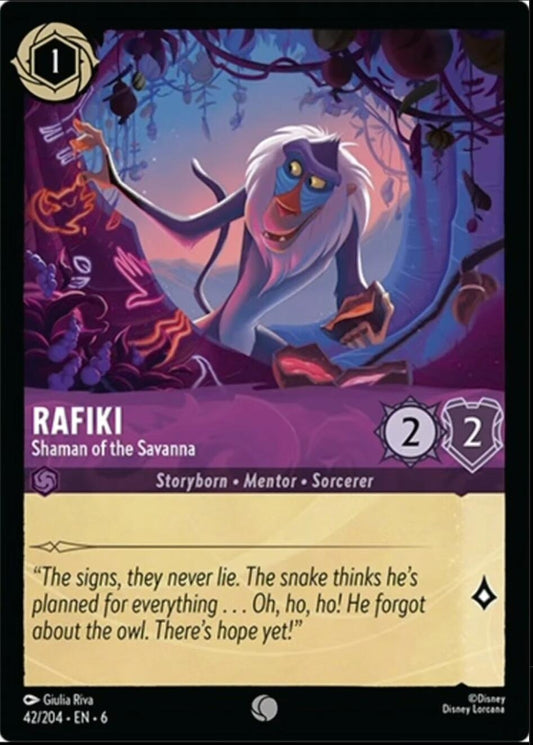 Image for Rafiki - Shaman of the Savanna (42/204) (Azurite Sea) - Disney Lorcana