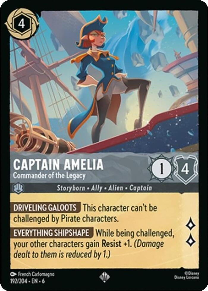 Image for Captain Amelia - Commander of the Legacy (192/204) (Azurite Sea) - Disney Lorcana