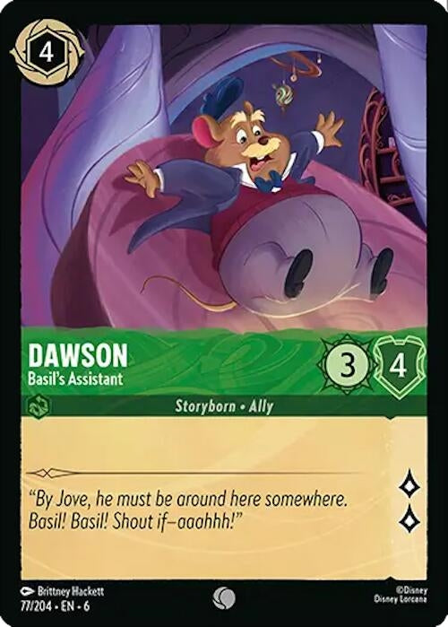 Image for Dawson - Basil's Assistant (77/204) (Azurite Sea) - Disney Lorcana